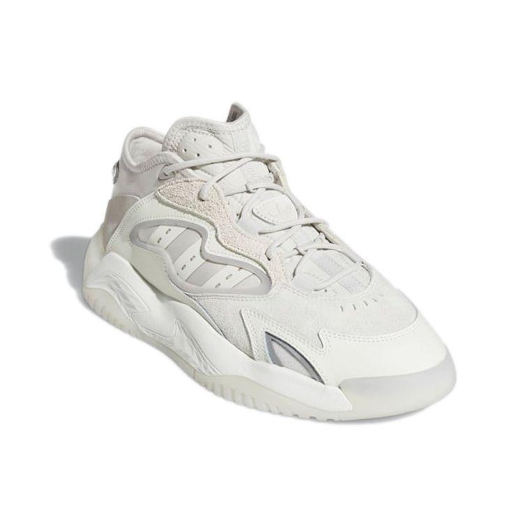 Adidas Originals Streetball 2 Leather Sports Comfortable Slip Resistant Durable Mid Top Lifestyle Casual Shoes Unisex Casual Shoes White Gray H67355