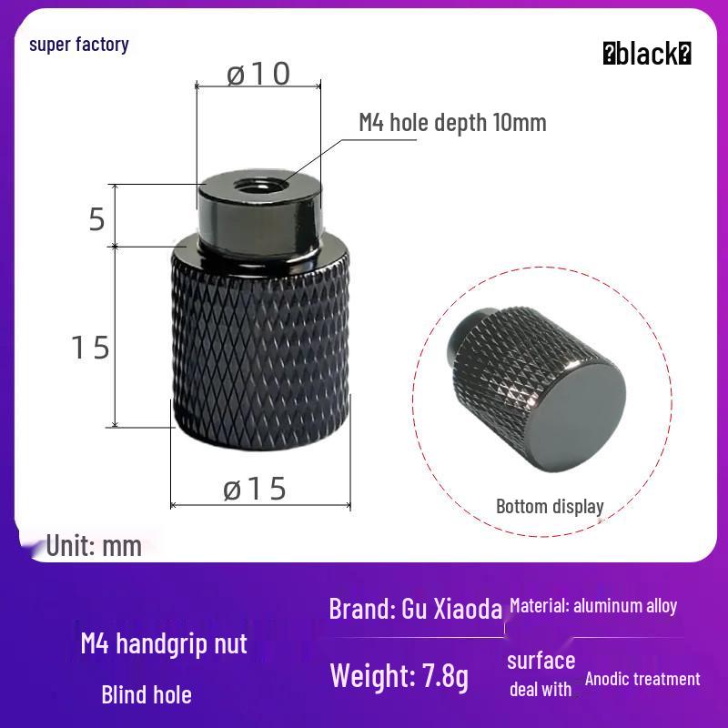 Aluminum Alloy Extended Handle Knurled Adjustment Nut Cap M4/M5
