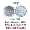 60/61/68/69/77MM 4pcs Car Wheel Center Hup Cap Cover for AUDI A4 A6L A7 A8 A3 A5 A6 S3 S4 Q3 Q5 Q5L Q7 Modification