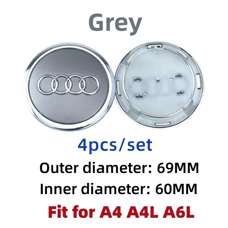 60/61/68/69/77MM 4pcs Car Wheel Center Hup Cap Cover for AUDI A4 A6L A7 A8 A3 A5 A6 S3 S4 Q3 Q5 Q5L Q7 Modification