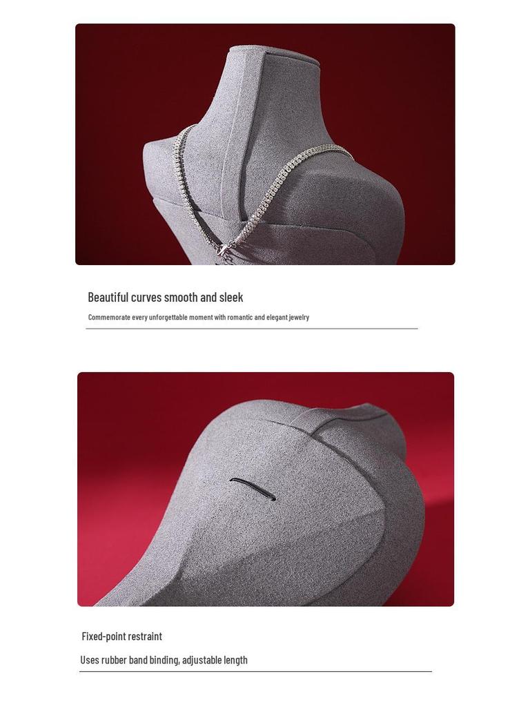 Hongtai Luxury Microfiber Necklace Display Stand - Mannequin Jewelry Prop