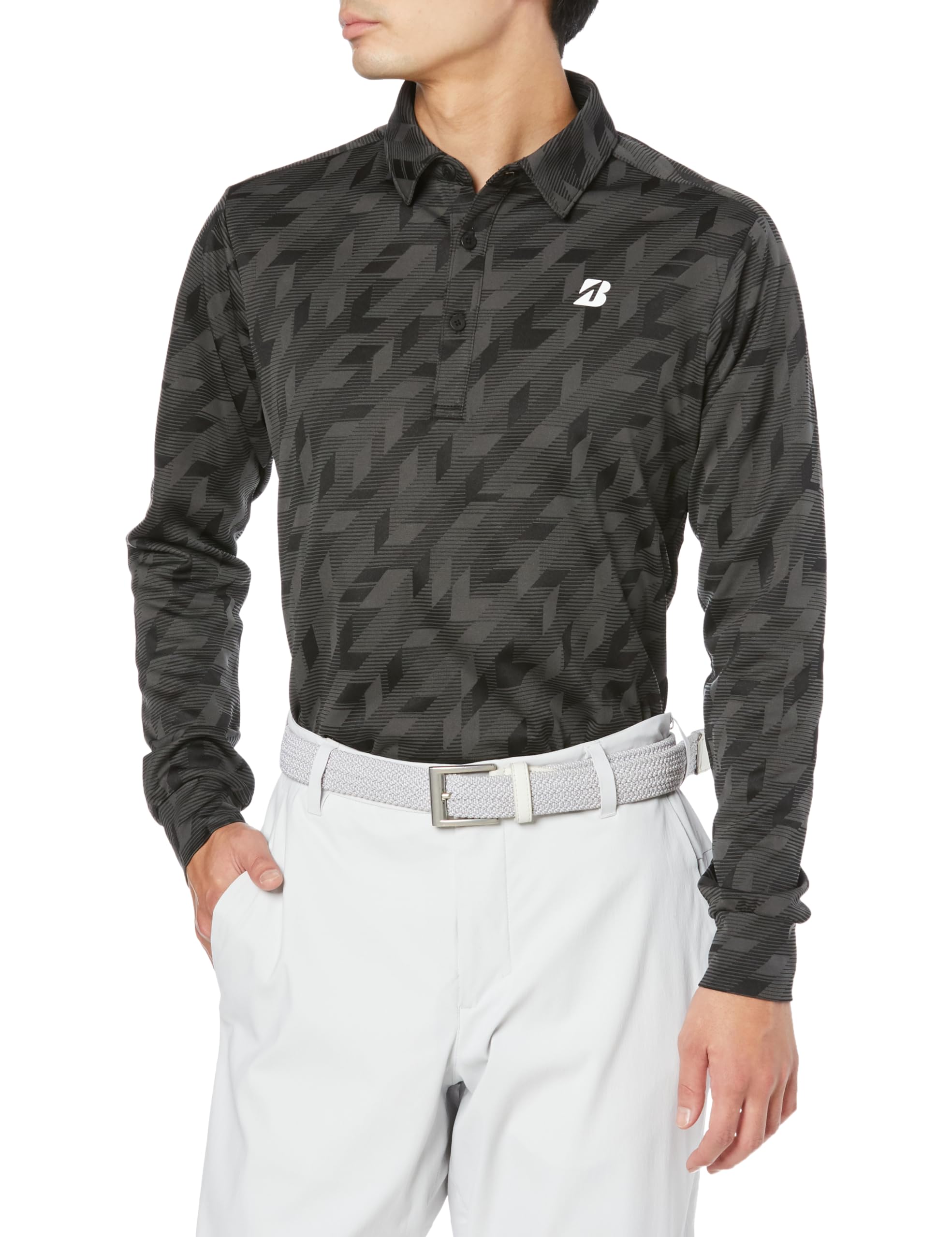 

Bridgestone Golf ZGM31F Men s Long Sleeve Golf Shirt with Collar, Black