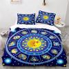 Sun and Moon Duvet Cover King Microfiber Astrology Bedding Set Twelve Constellations Zodiac Comforter Cover For Kids Boys Girls