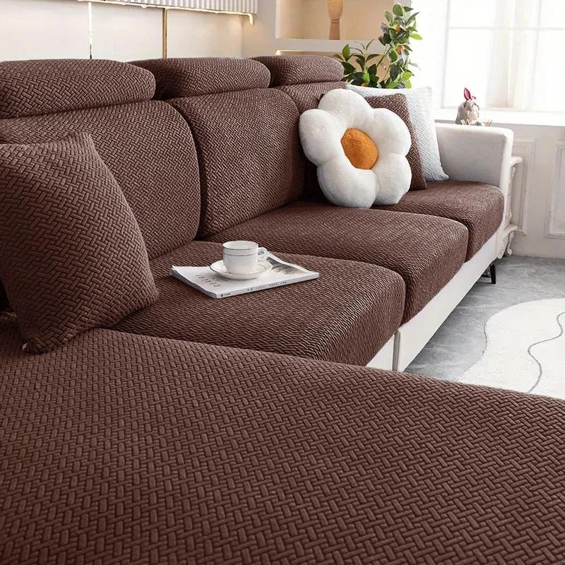 Thick Jacquard Sofa Seat Cushion Cover For Living Room Furniture Protector L-Shape Corner Sofa Cover Removable Seat Slipcovers