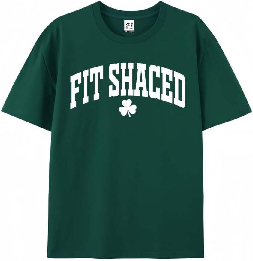 St Patrick s Day T Shirt Unisex Solid Cotton FIT Shaced Breathable Tee Lucky Irish Shamrock Hot Stamping Classic Fit Micro Elastic Casual Daily Gift f S разноцветный