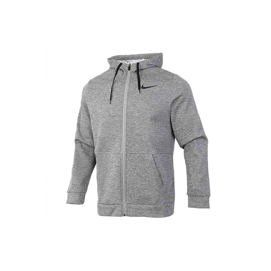 Men s Nike Therma Casual Sports Cardigan Training Fleece Lined Hooded Jacket Gray CU6232-063 M