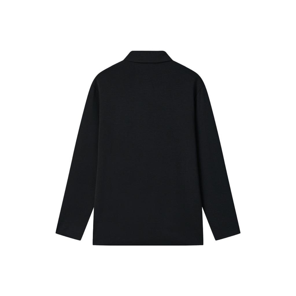 Fila Blue Fashion Simple Classic Basic Casual Business Versatile Comfortable Long Sleeve Knitted Polo Shirt Men Polo Shirts F11M542215FBK