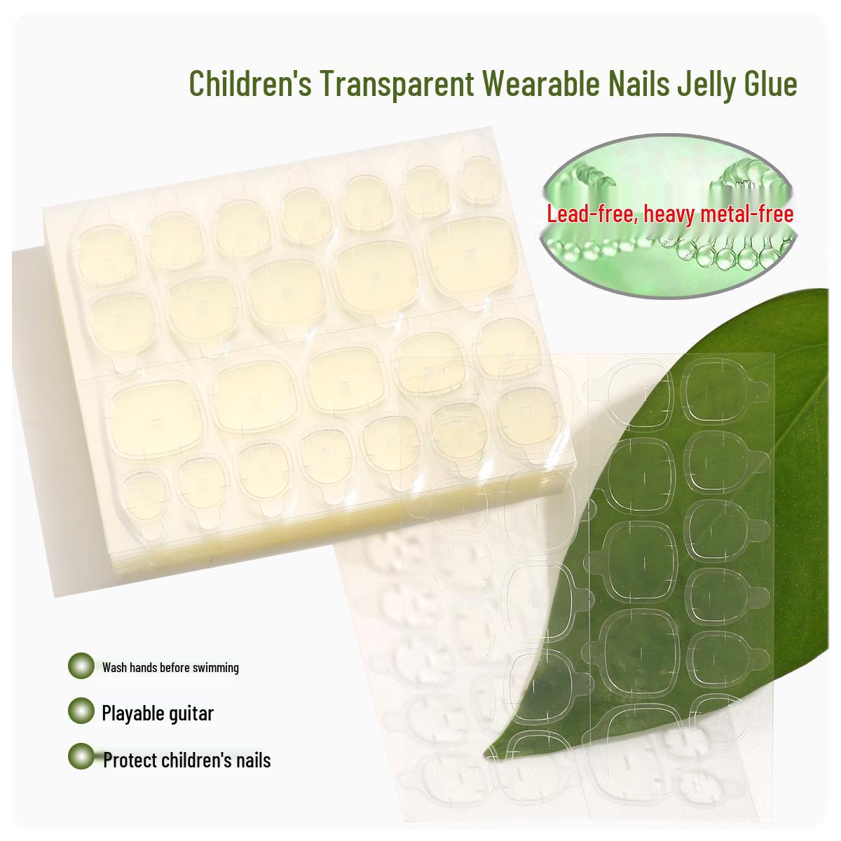 

Long-Lasting Double-Sided Adhesive Nail Art Stickers for Kids - Cowhide Paper, Strong Jelly Glue, Removable