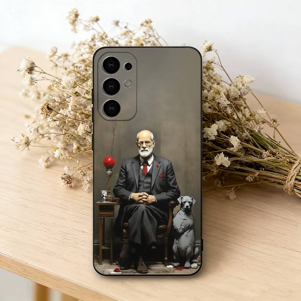 Sigmund Freud Psychoanalysis  Phone Case Black Silicone Soft For Samsung S25,S24,S21,S22,S23,S30,Ultra,S20,Plus,Fe,Lite