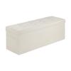 Banco Baú de Armazenamento Dobrável, Banco de Pé de Cama com Bolsos Laterais, Baú de Armazenamento Estofado Dobrável Suporta 660 lbs, Baú de Cama de Linho com Grande
