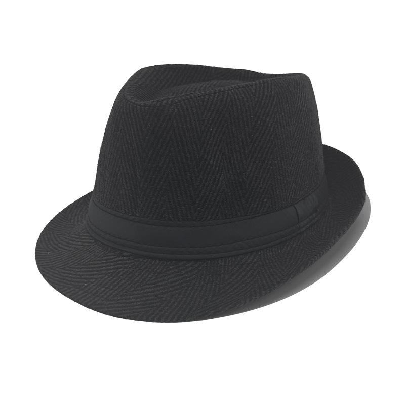 

Мужской цилиндр из фланелевой ткани в клетку, теплая шляпа для среднего и пожилого возраста, джазовая шляпа, повседневный стиль цилиндра (56-58cm)