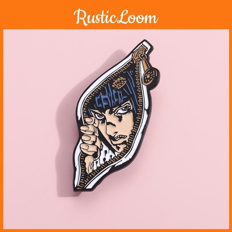 Adventure Novelty Jojo Character Metal Badge Brooch Featuring Vibrant Colors For Unique Statement Fashion