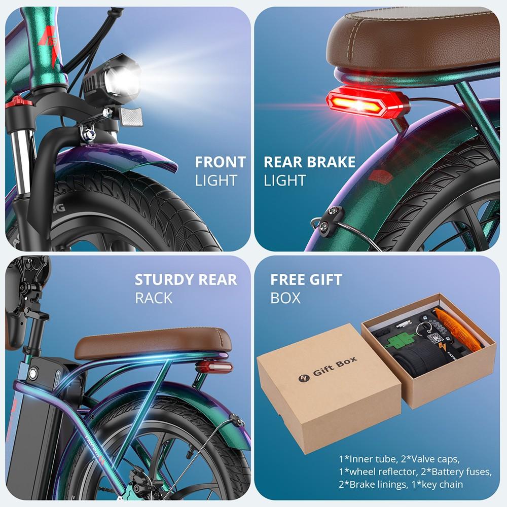 Fafrees F20+ Pro Sammenleggbar Elektrisk Sykkel, 250W Motor, 36V 22.5Ah Batteri, 20*3.0 tommers Dekk, 25km/h Maks Hastighet