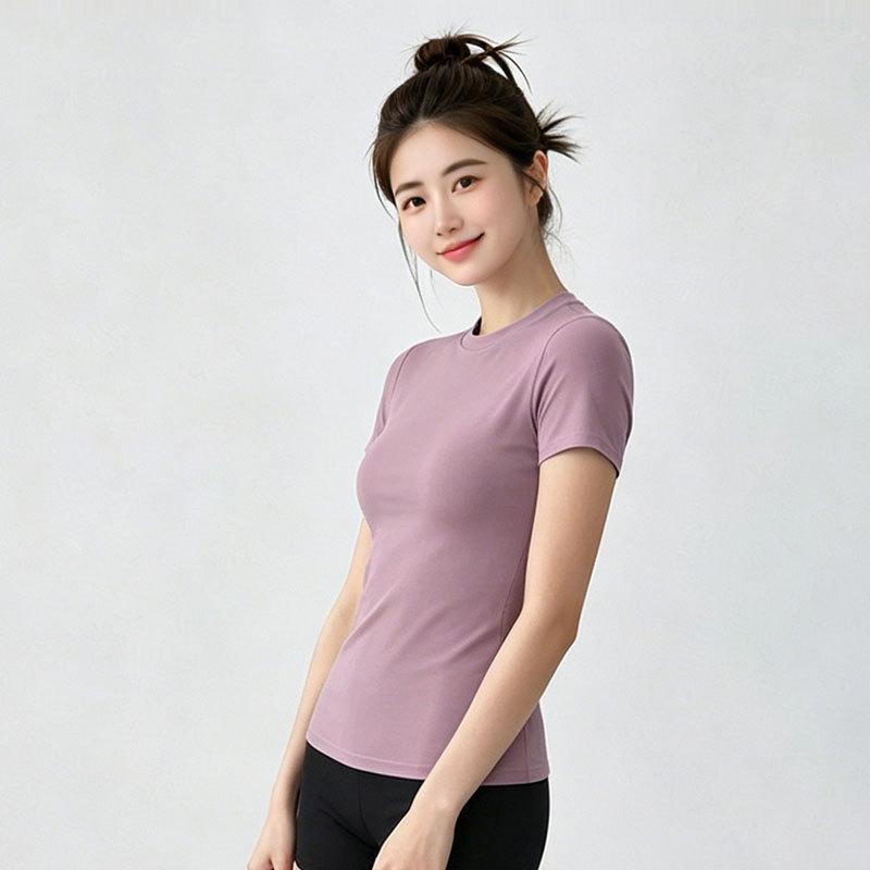 Quick-drying Slim-fitting Short-sleeved Women's High-elastic, Breathable and Thin Skin-friendly Pilates Running Versatile Sports Top