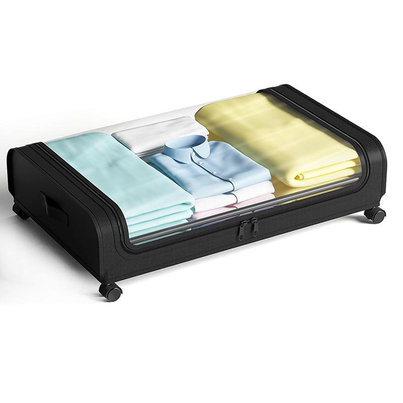 

2 Pack Under Bed Storage Container with Lids and Wheels 60L Under Bed Storage Organizer Bins, Rolling Underbed Storage for Clothes, Shoes, Blankets