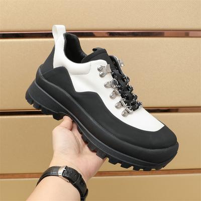 Thick Soled Casual Sports Men's Shoes High Quality Trendy Young Thick Soled Shoes Black and White Minimalist Style Designer
