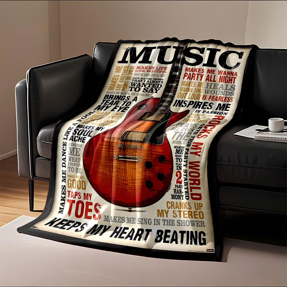 Guitar and Music Quotes Blanket for all seasons blanket lunch break throw gift