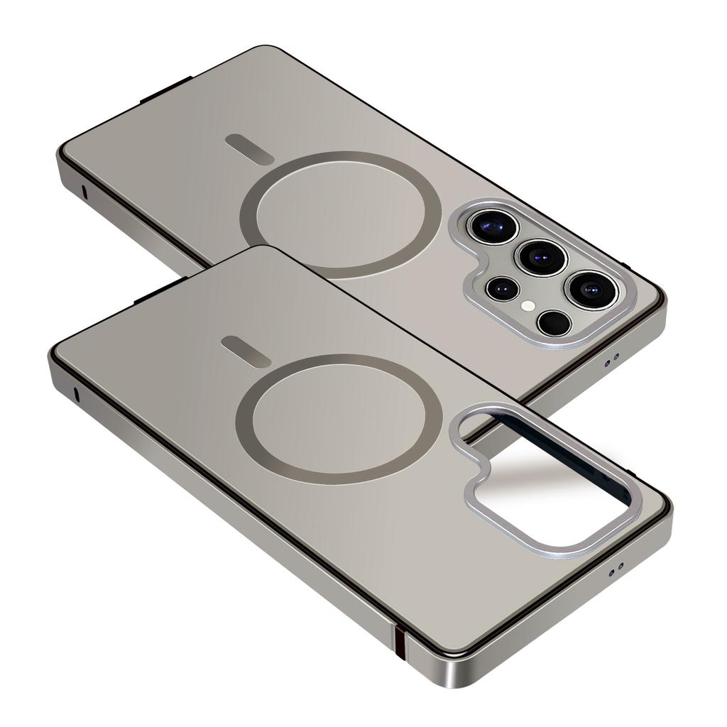 For Samsung Galaxy S25 Ultra Case Metal TPU Frame PC Back Phone Cover Compatible with MagSafe
