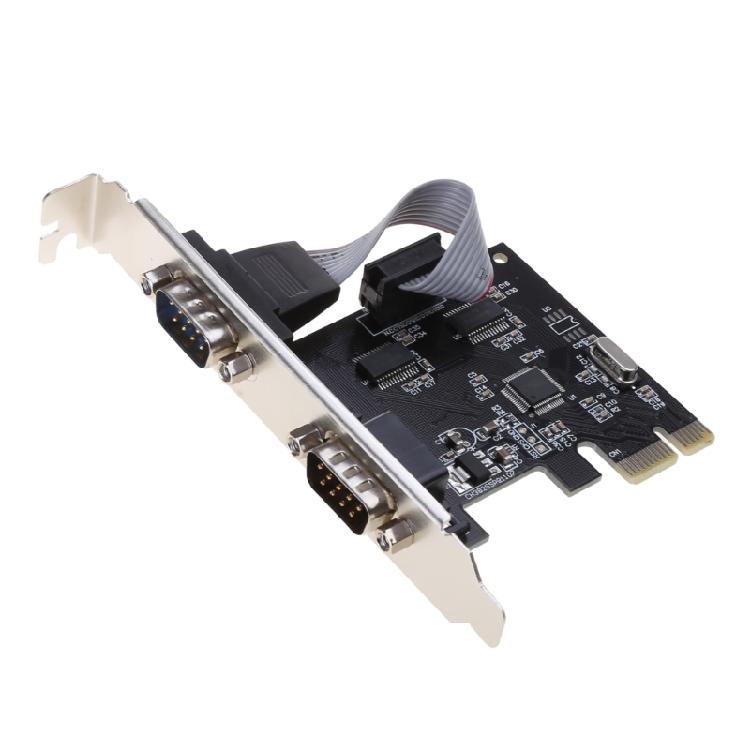PCIE 2 Port Serial Expansion Card PCI for Express PCI-E To DB9 X2 RS232 COM Adap