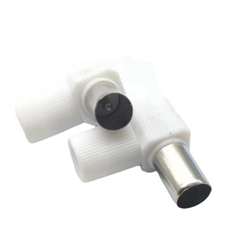 90° TV Cable RF Connector - 9.5mm Solder-Free Antenna Male Plug