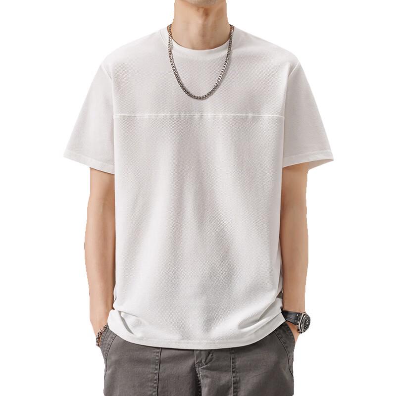 ROMON Men's Solid Color Short Sleeve Casual T-Shirt