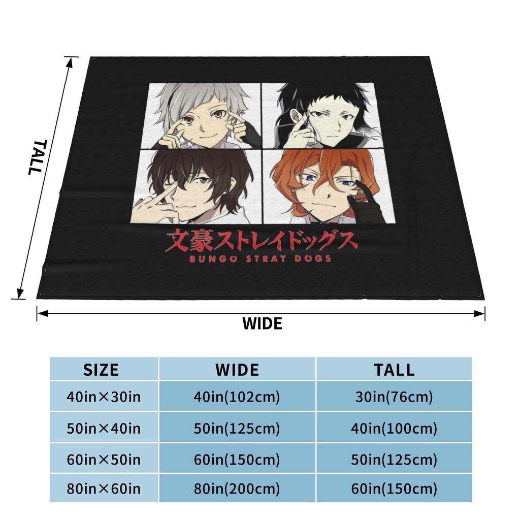 Chuuya Nakahara Osamu Dazai Blankets Flannel Autumn/Winter Anime Soft Throw Blankets for Bed Outdoor Bedspread