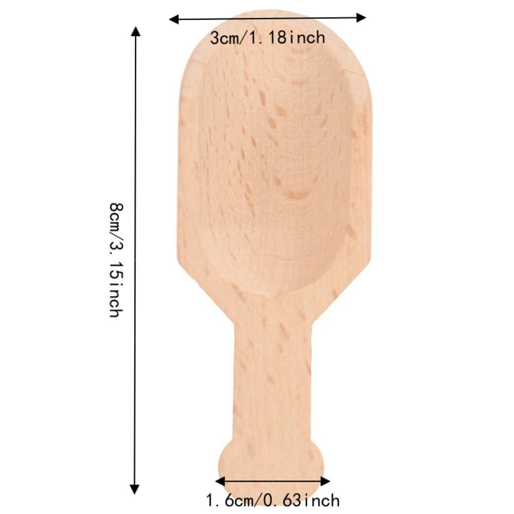 12pcs Polished Surface Mini Wooden Scoop Multipurpose Small Salt Scoop For Kitchen