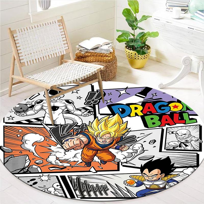 Dragon Ball Heroes Round Area Rug Carpet Rug For Living Room Bedroom Sofa Playroom Decor Nonslip Floor Mat