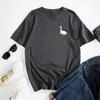 GOOSE Cotton T-Shirt Short Sleeve Round Neck Women 2d Print Tops