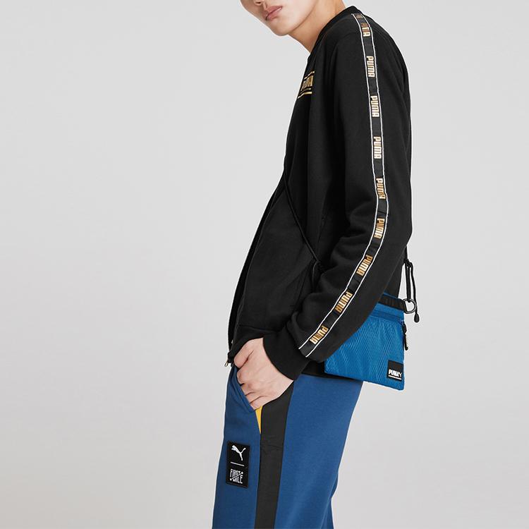 Puma Logo Print Gold Foil Trimming Fleece-Lined Warm-Up Jacket Men Jacket Black 582307-01