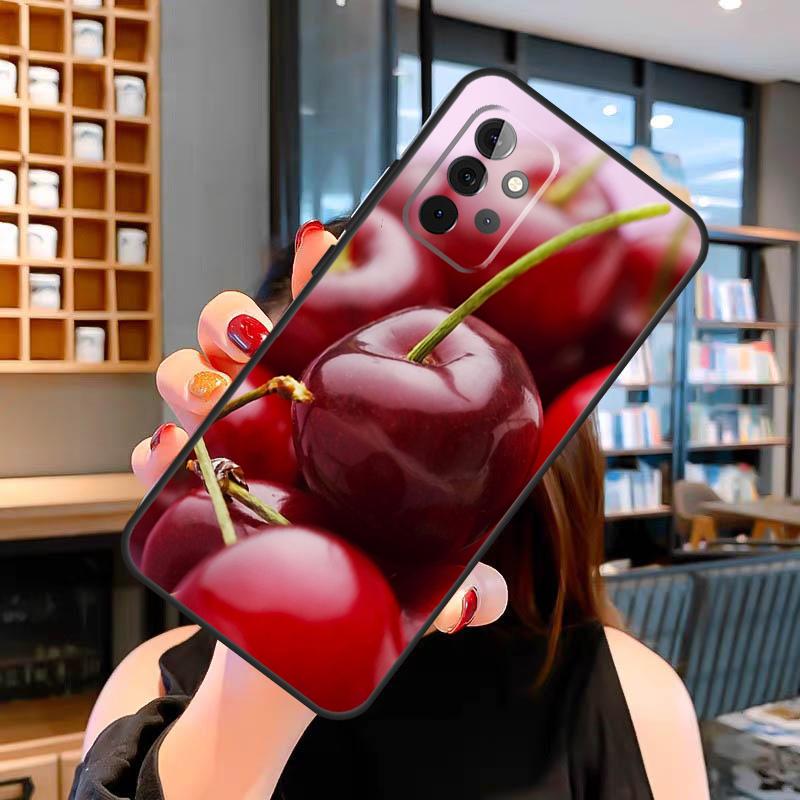 Red Cherry Summer Fruit Case For Samsung Galaxy A06 A05 A16 A26 A36 A56 A53 A32 A52 A33 A13 A55 A35 A15 A14 A34 A54