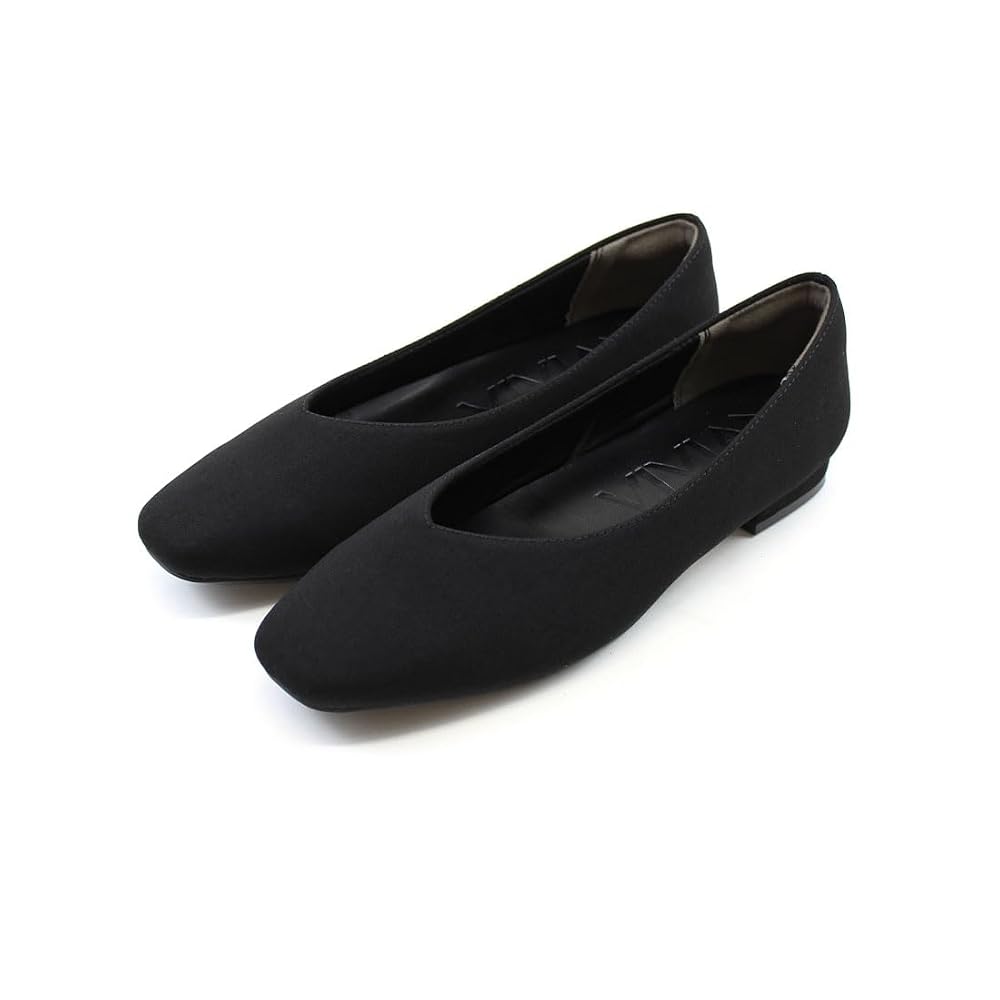 Vivian Pumps, 2cm Low Heel, Square Toe, Flat, V1372AL, Black, Size 23.5cm