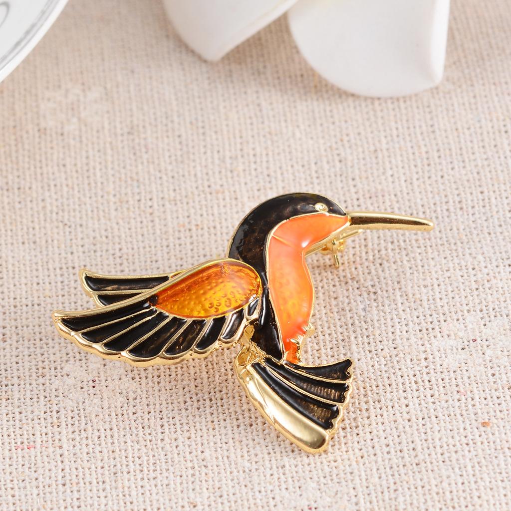 Fashionable Colored Glaze Bird Brooch Cute Alloy Corsage Clothes Ornament Festival Birthday Gift