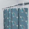 Bathroom Shower Curtain Set Waterproof Farmhouse Coastal Blue Birds Pattern Decor Vintage Home Decor