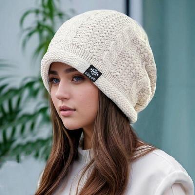 Chapéu Feminino Europeu e Americano de Lã Caído - Quente, à Prova de Frio, Versátil para Outono e Inverno, Serve para Circunferência de Cabeça Grande