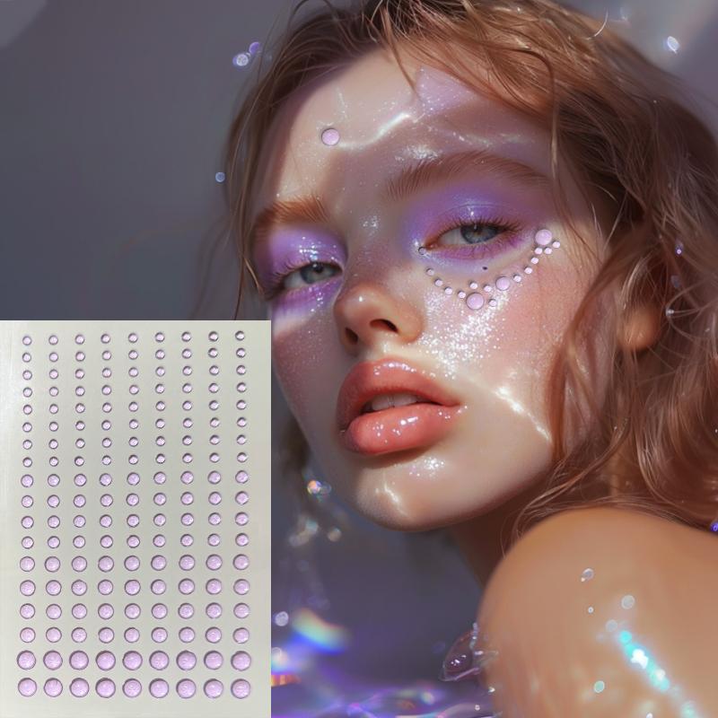 3/4/5/6mm 3D Augen Gesicht Make-up Temporäres Tattoo Selbstklebend Klare Wassertropfen Aufkleber Festival Bühne Körperkunst Dekor