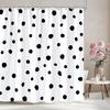 Abstract Geometric Lines Shower Curtain Irregular Pattern Square Wave Pattern Polyester Shower Curtain Bathroom Decor With Hooks