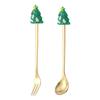 Stainless Steel Christmas Spoon Set Tree Santa Star Theme Coffee Stirring Spoons Festive Kitchen Utensils with Gift Box