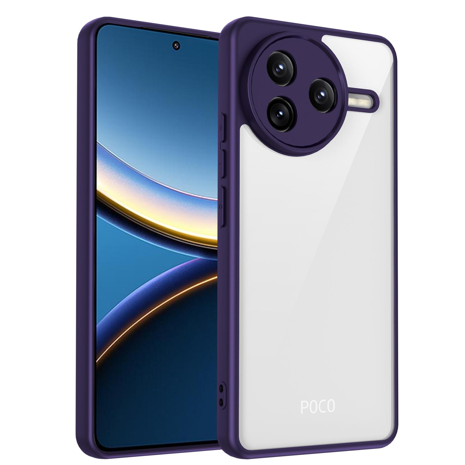 

For Xiaomi Redmi K80 5G/Poco F7 Pro 5G Case Matte Skin Touch Clear PC+TPU Shockproof Phone Back Cover Purple