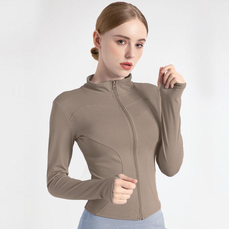 Women‘s Tights Sports Clothes Tracksuits Work Out Fitness Jacket Zipper Long Sleeve Coat Running GYM Yoga Tops