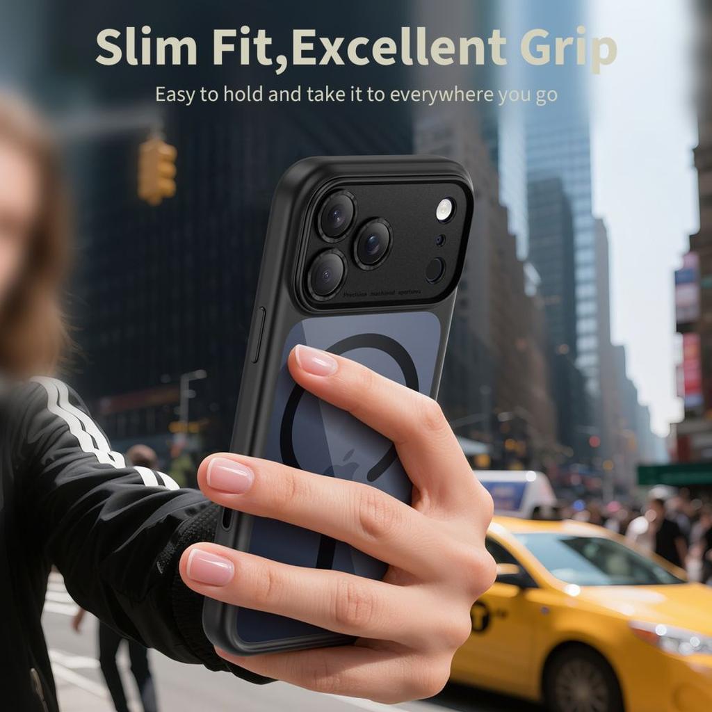 Etui case na iPhone 17 Pro Magpeak Magsafe CC - przezroczysto-czarne