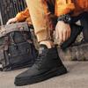 Fashion New Arrival Side Zipper for Men Motocross Boots Genuine Leather Walking High Top Shoes 2024 Stylish Men Winter Plush Snow Boots