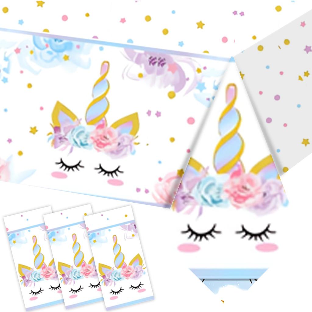 Einhorn Thema Tischdecke Partyzubehör Geburtstagsdekoration Tischdecke Einweg Pe Tischdecke Einhorn Tischdecke