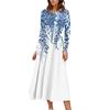 Women's Casual Fashion Long Sleeve Graphic Printed Vintage Long Dresses Fall