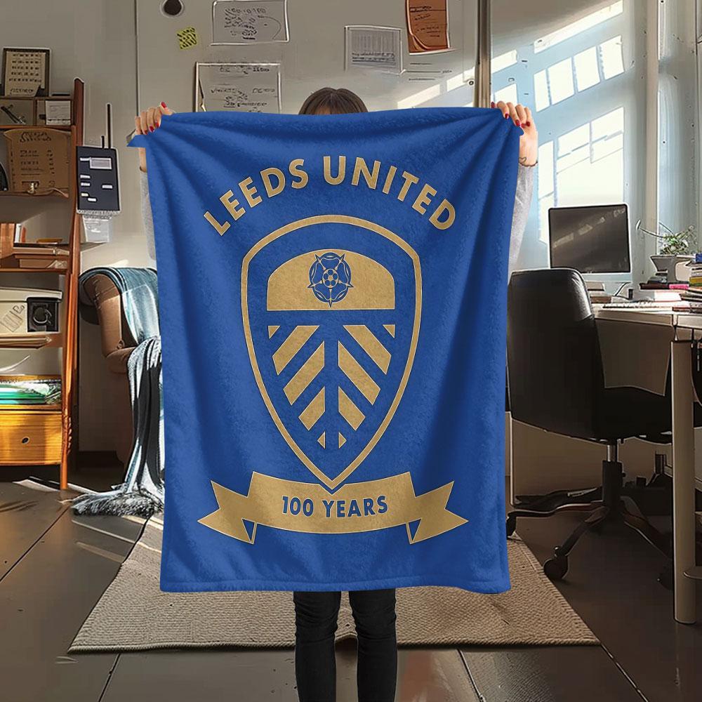 1pz Coperta in Flanella con Fantasia Leeds United Adatta a Tutte le Stagioni per Arredamento Casa Calore e Comfort Regali Regalo Festivo
