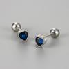 Minimalist Colorful Zircon Heart Stud Earrings For Women Niche Design High End Screw Back Ear Jewelry