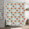 Goldfish Pattern Shower Curtain Blue White Colorful Bath Decor Watercolor Print Washable Fabric Decoration Home Waterproof Showe