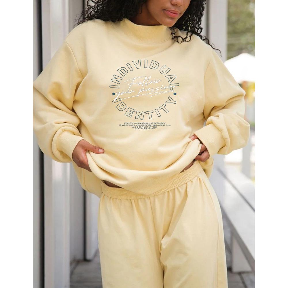 Heavyweight Autumn European Women's High-Collar Casual Hoodie