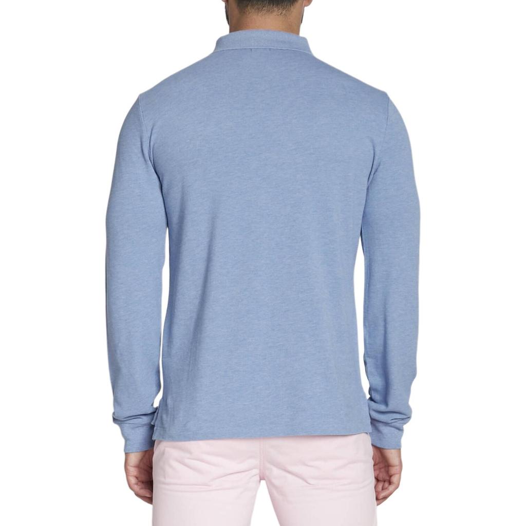 Polo Ralph Lauren FW23 Поло з довгим рукавом з вишитим логотипом поні Чоловічі топи Світло-блакитний 710680790013
