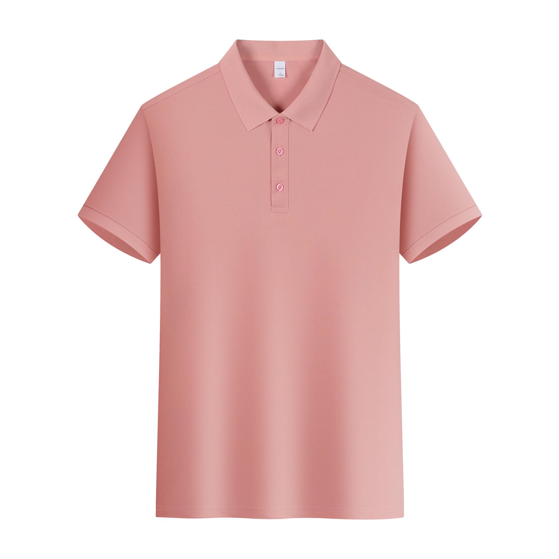 

HS-3301: Light Luxury Cool Polyester Spandex Polo Shirt, Solid Color Lapel, New Short Sleeve T-shirt. M